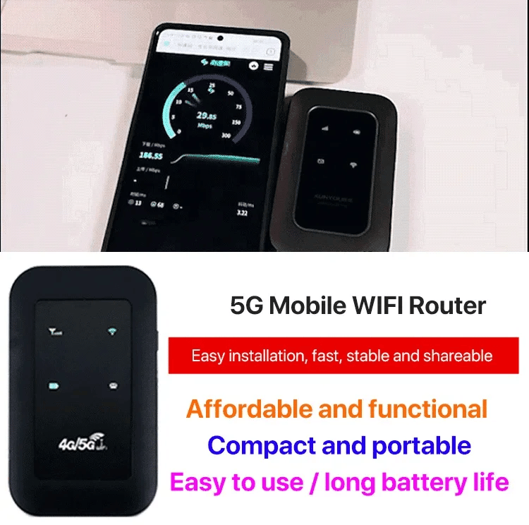 Portable 5G WiFi Router – High-Speed Mobile Wireless Internet Hotspot