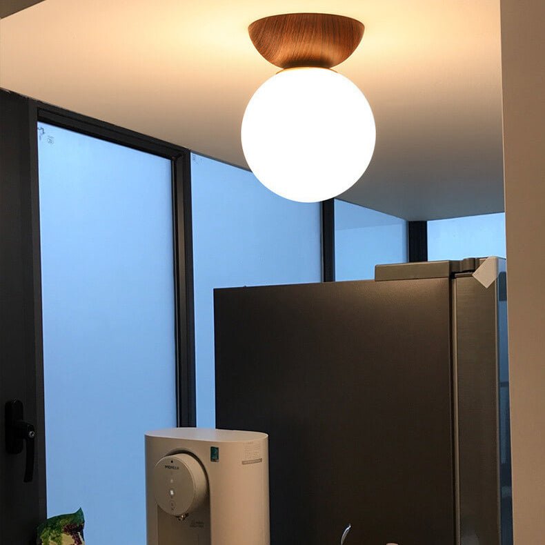 Hikari Japanese LED Ceiling Light – Minimalist Wooden Frame Zen Lamp