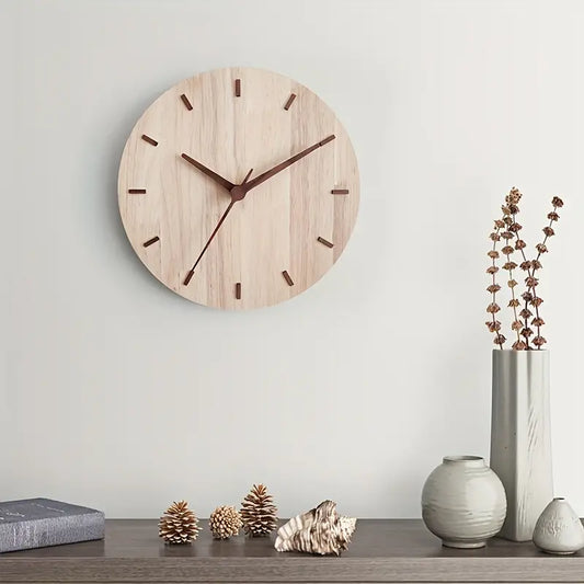 Stylish Walnut Wood Wall Clock – Minimalist Modern Design