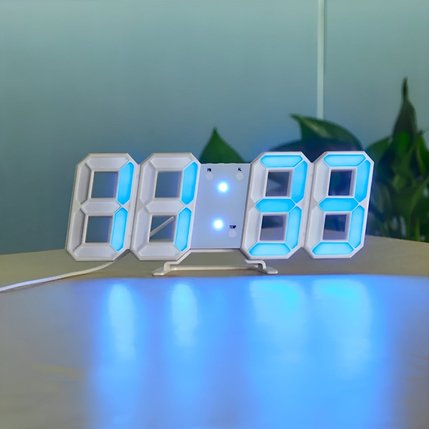 PixelTime Clock – Modern 3D LED Digital Wall Clock with Temperature, Date & Alarm