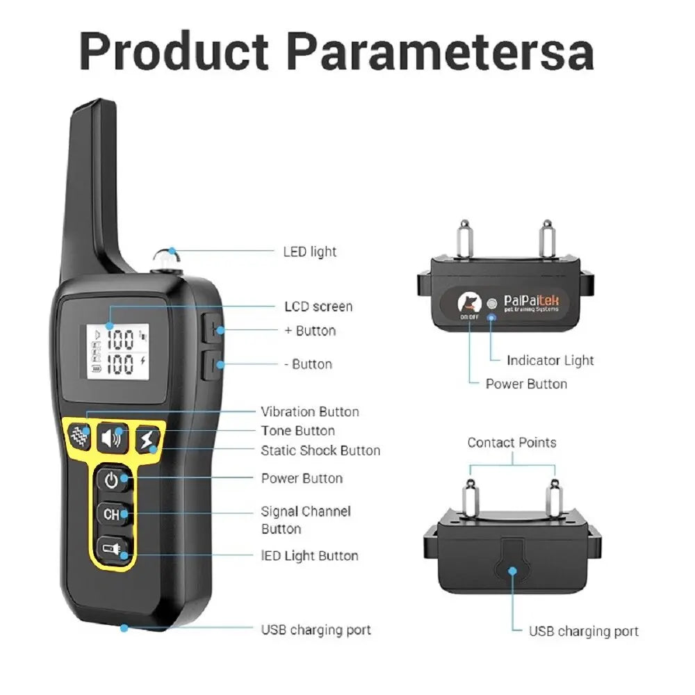 1000m Dog Training Collar – Waterproof, Rechargeable with Remote Control for Small, Medium & Large Dogs