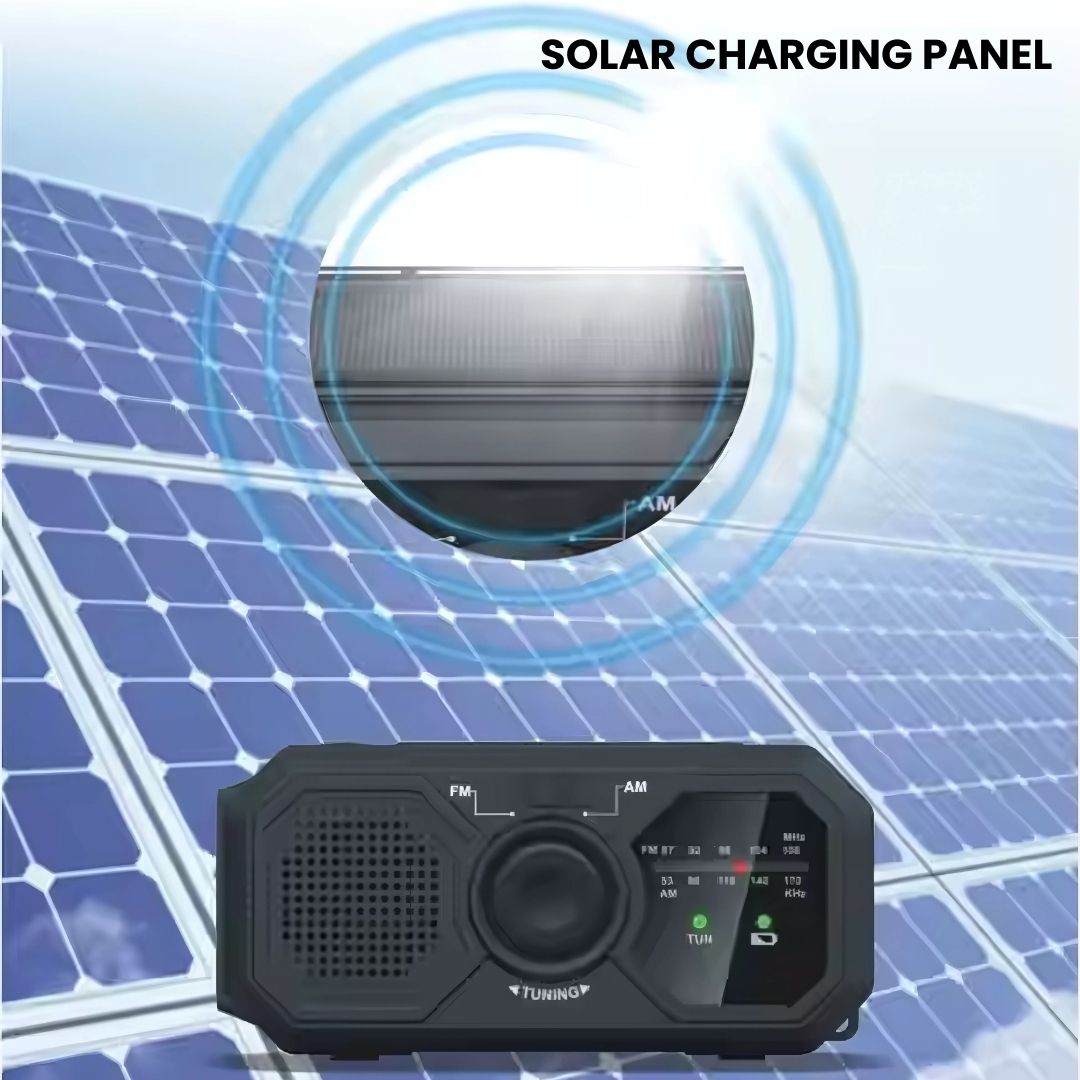 Portable Emergency Radio – Solar & Hand Crank Powered