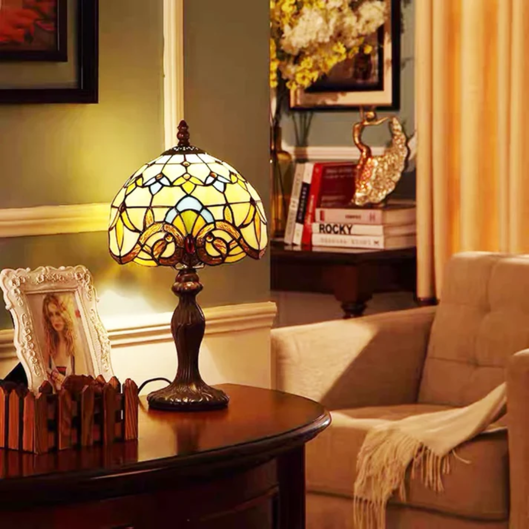 Plura – Rechargeable Tiffany Style LED Table Lamp for Bedroom & Living Room