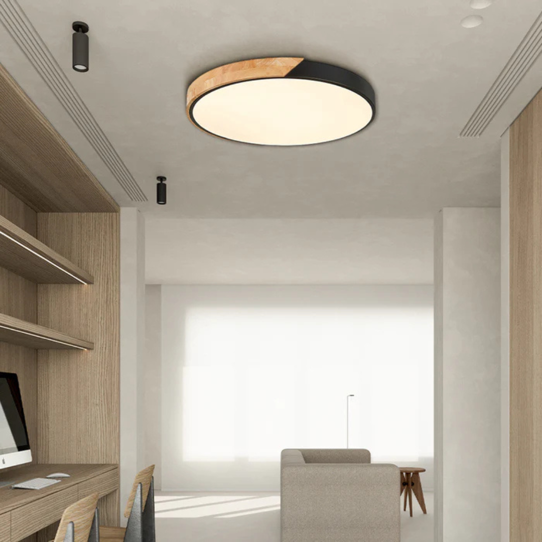 Delos – Scandinavian Wooden LED Ceiling Light | Modern Energy-Efficient Interior Lighting