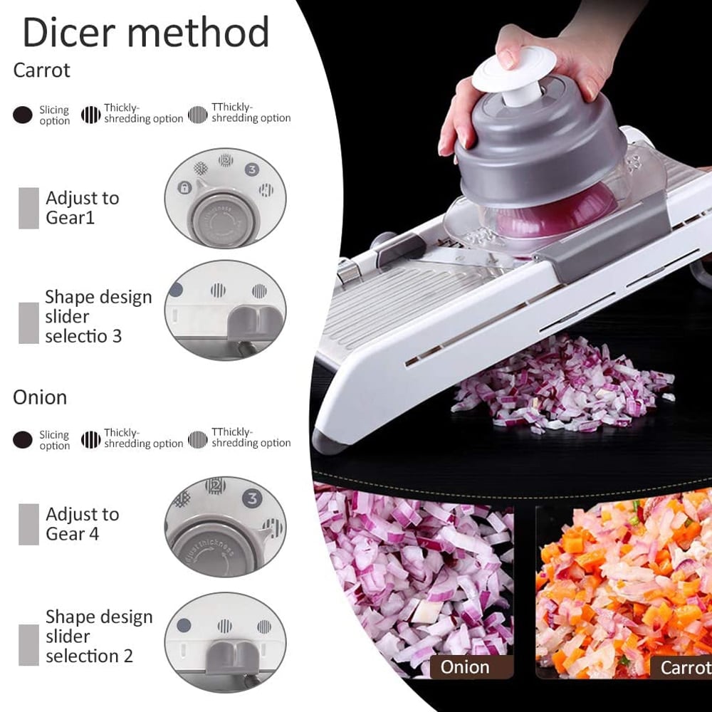 ProSlice Mandoline Vegetable Slicer – Adjustable Stainless Steel Blades for Precision Cutting