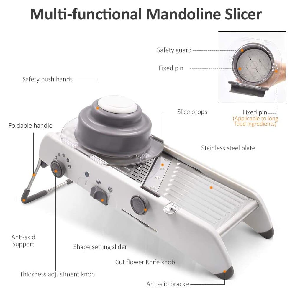 ProSlice Mandoline Vegetable Slicer – Adjustable Stainless Steel Blades for Precision Cutting