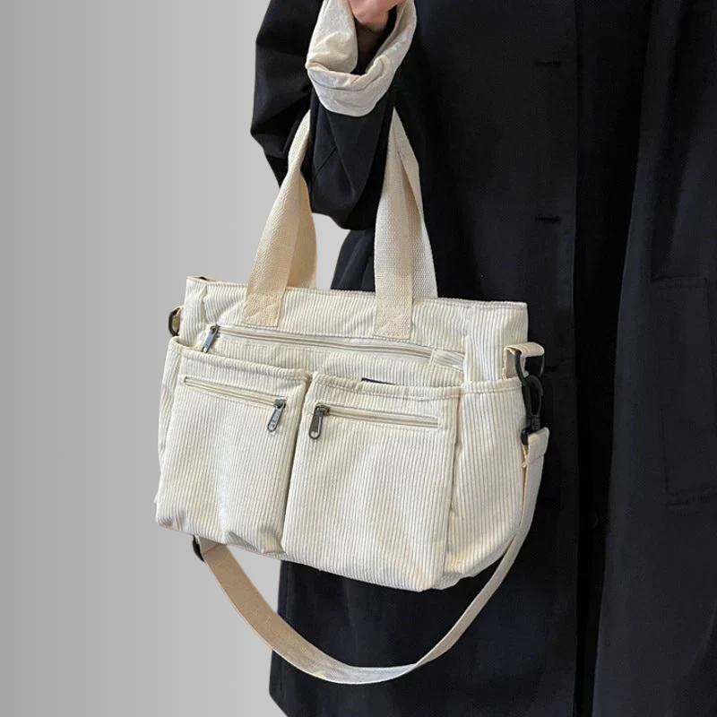 Urban Cord Tote Stylish Corduroy Shoulder Bag – Spacious, Lightweight & Functional Everyday Tote