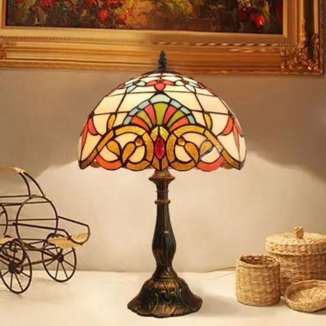 Plura – Rechargeable Tiffany Style LED Table Lamp for Bedroom & Living Room