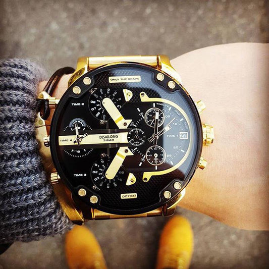 Stainless Steel Chronograph Quartz Watch – Elegant Men’s Luxury Timepiece