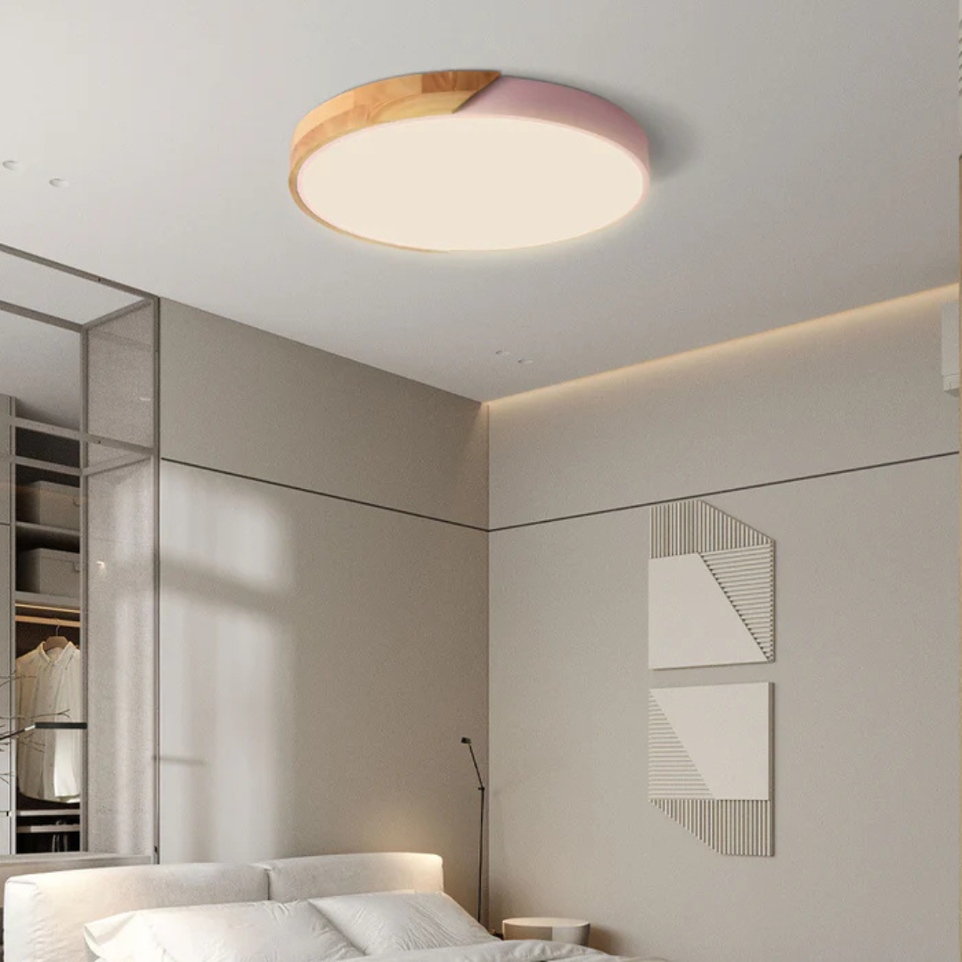 Delos – Scandinavian Wooden LED Ceiling Light | Modern Energy-Efficient Interior Lighting