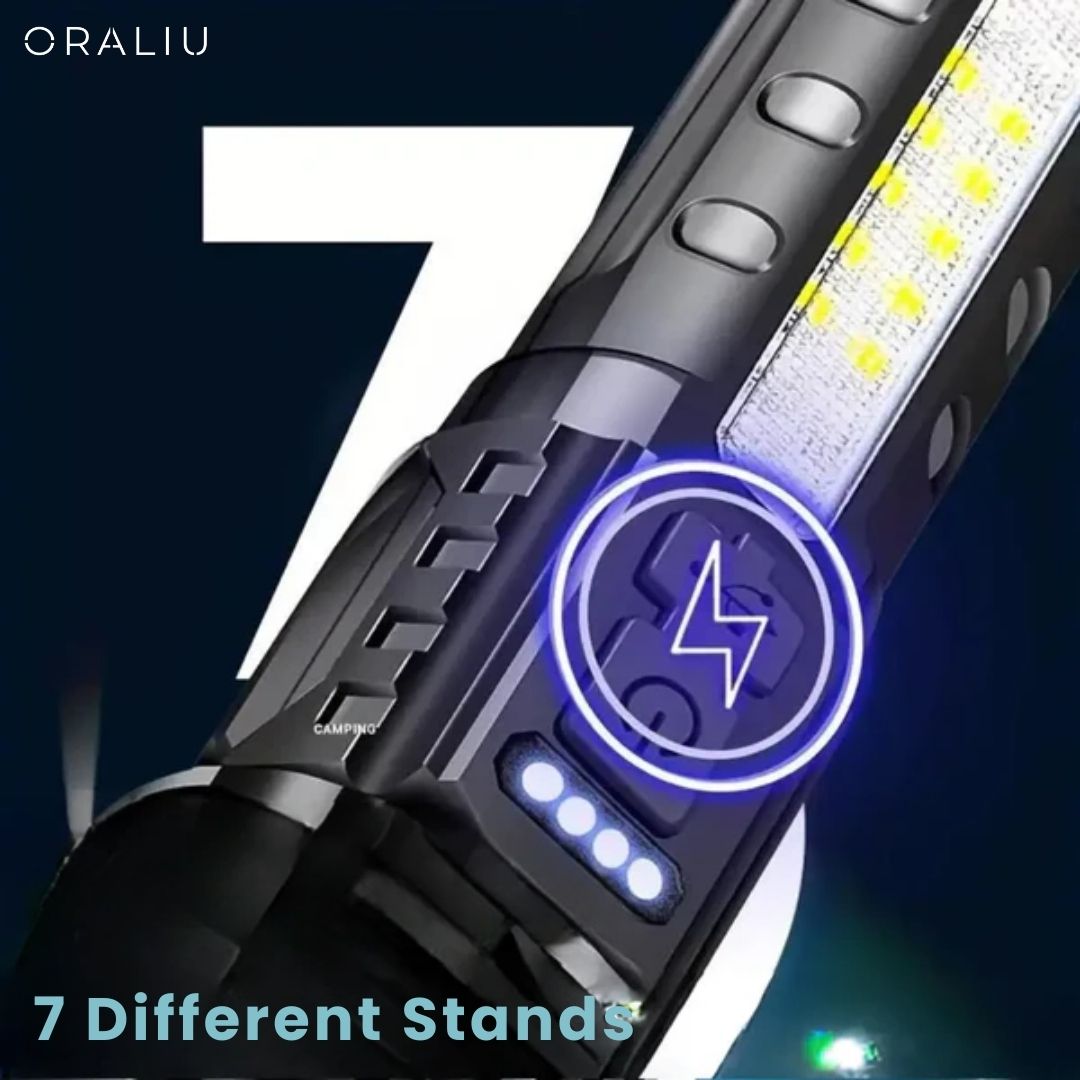 Zoomable LED Flashlight – 3KM Range, Ultra Bright & Durable