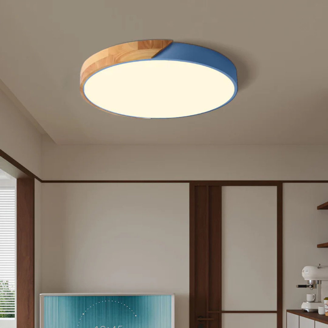 Delos – Scandinavian Wooden LED Ceiling Light | Modern Energy-Efficient Interior Lighting