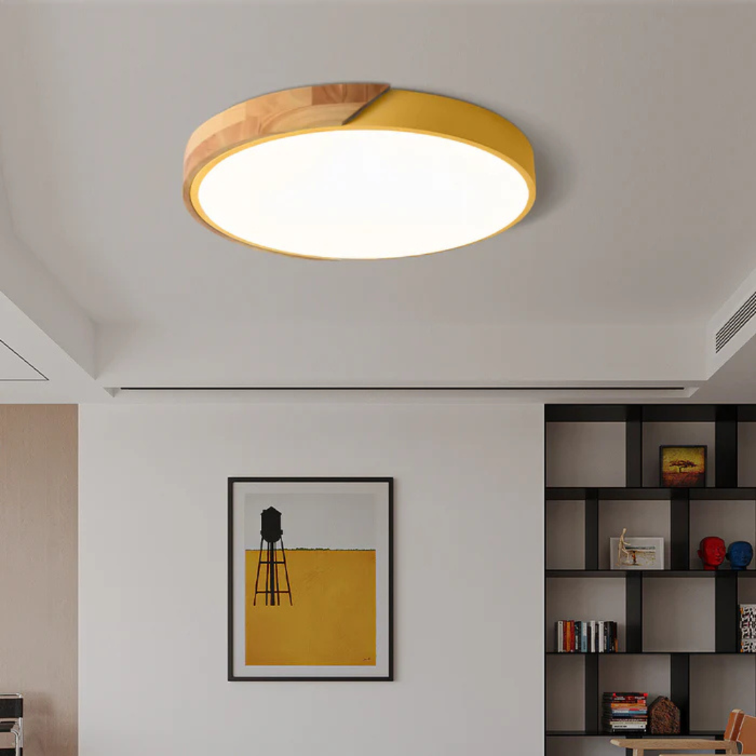 Delos – Scandinavian Wooden LED Ceiling Light | Modern Energy-Efficient Interior Lighting