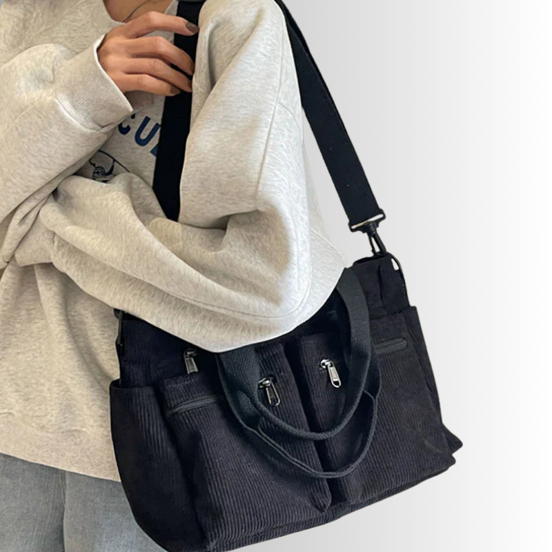 Urban Cord Tote Stylish Corduroy Shoulder Bag – Spacious, Lightweight & Functional Everyday Tote