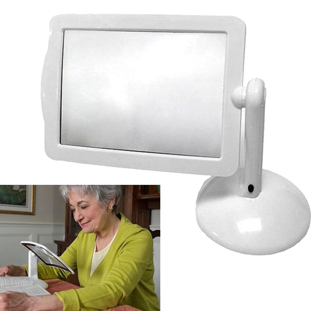 LumaRead LED Full Page Magnifier – Portable Hands-Free Reading Magnifier with Stand & Light