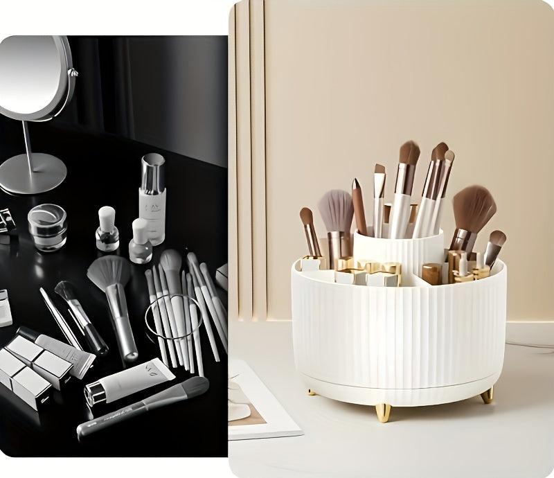 GlamSpin – 360° Rotating Makeup & Desk Organiser with 5 Compartments