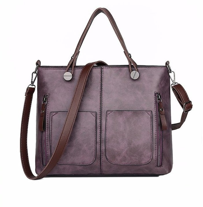 Vintage Leather Autumn Shoulder Bag for Women – Stylish PU Crossbody Tote