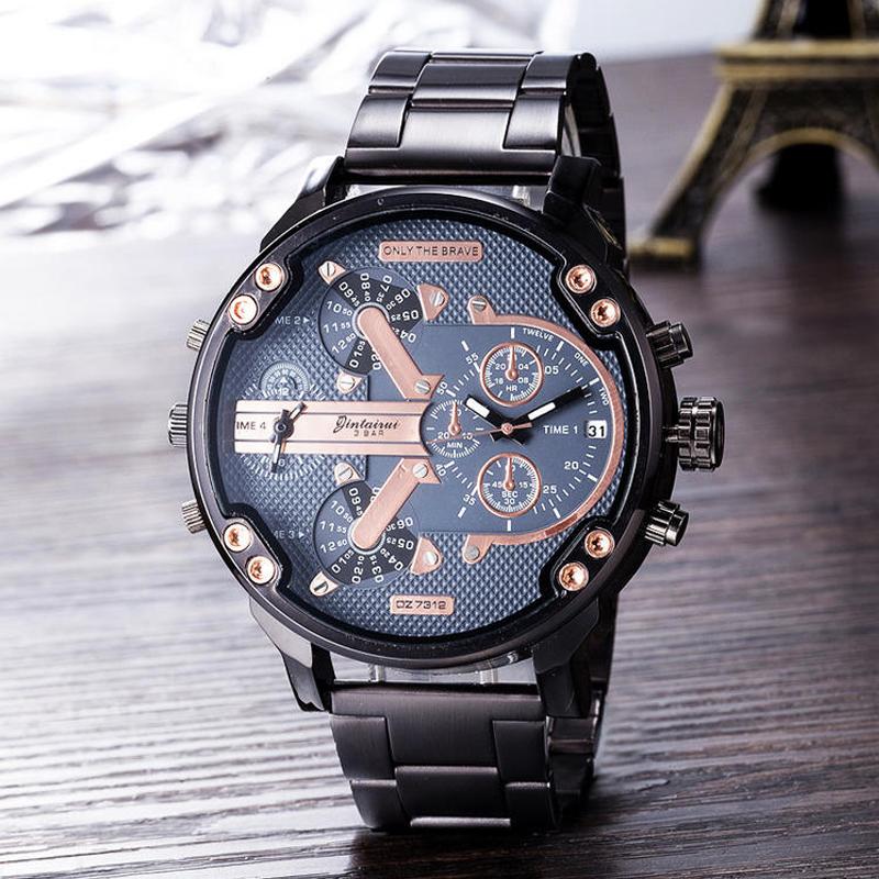 Stainless Steel Chronograph Quartz Watch – Elegant Men’s Luxury Timepiece