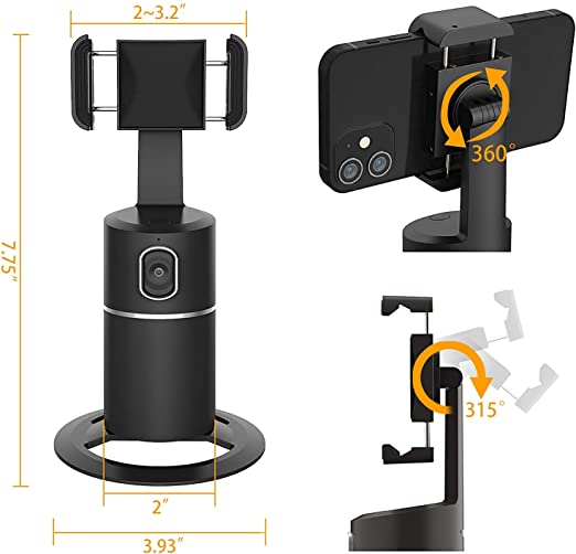 Smart Auto-Tracking Tripod – 360° Face Tracking Phone Holder with Built-In Stabiliser