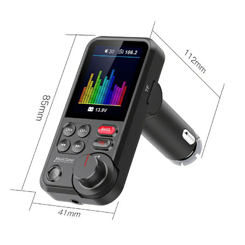 Bluetooth Car Radio Music Player – FM Transmitter with Dual USB & Hands-Free Calling