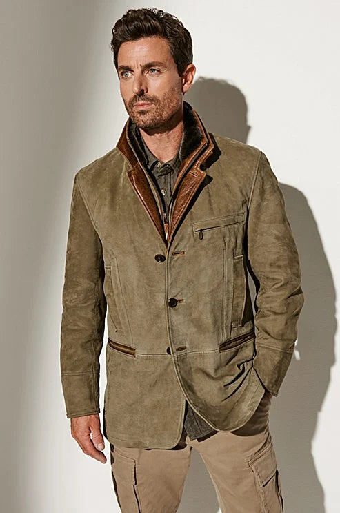 Joachim | Stylish Vintage Men’s Jacket – Premium Suede with Leather Accents