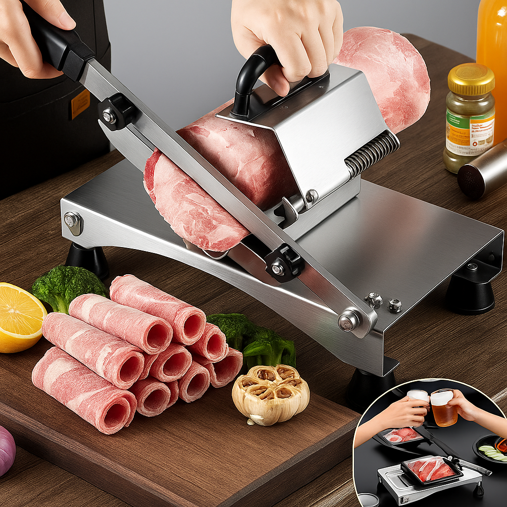 SlicePro – Stainless Steel Food Slicer for Home Use | Adjustable Thickness | Precision Cutting