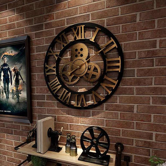 FerroTime Wall Clock – 45cm Retro Industrial Style with Silent Quartz Movement