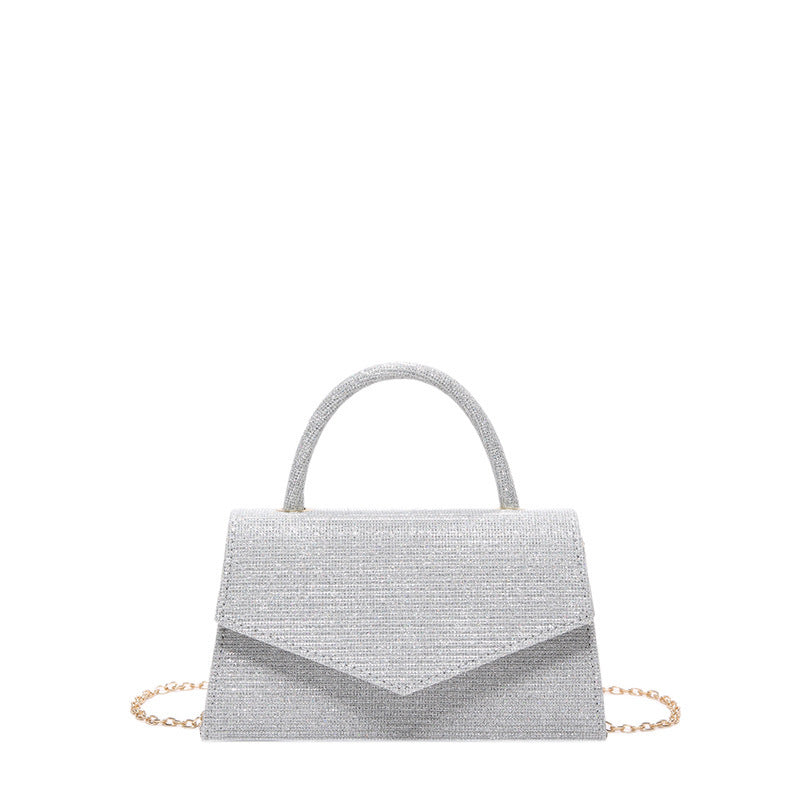 AMALIA | Women’s Handbag – Small Square Luxury Bag with Diamond Pattern & Gold Chain Strap