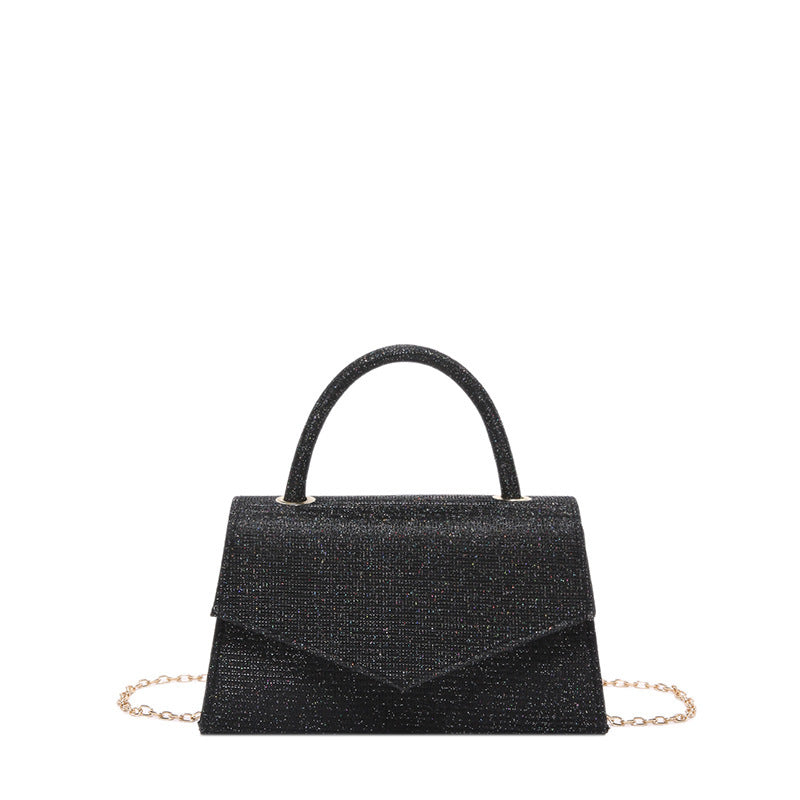 AMALIA | Women’s Handbag – Small Square Luxury Bag with Diamond Pattern & Gold Chain Strap