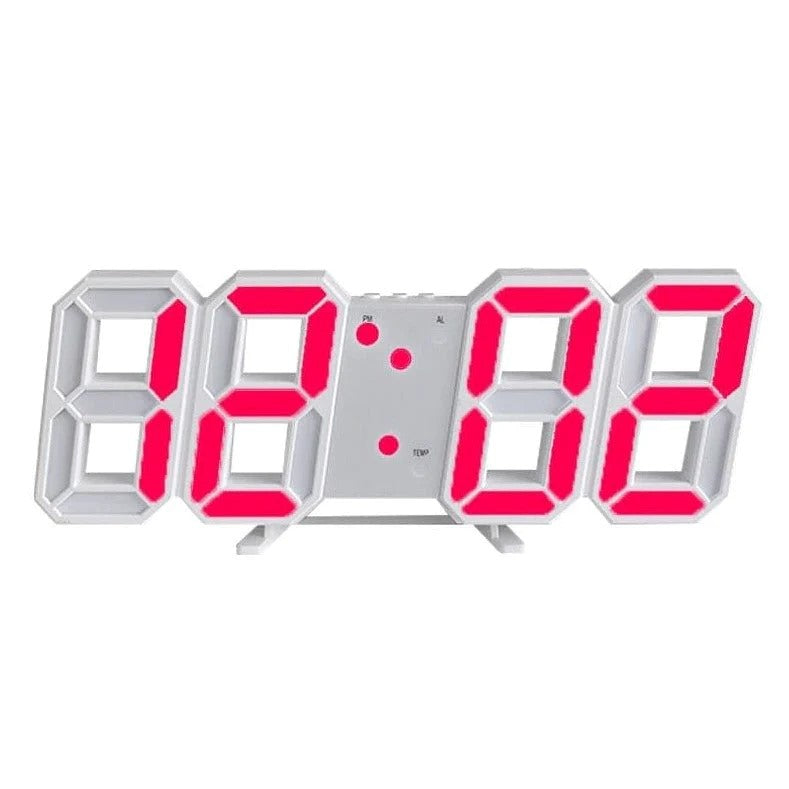 PixelTime Clock – Modern 3D LED Digital Wall Clock with Temperature, Date & Alarm