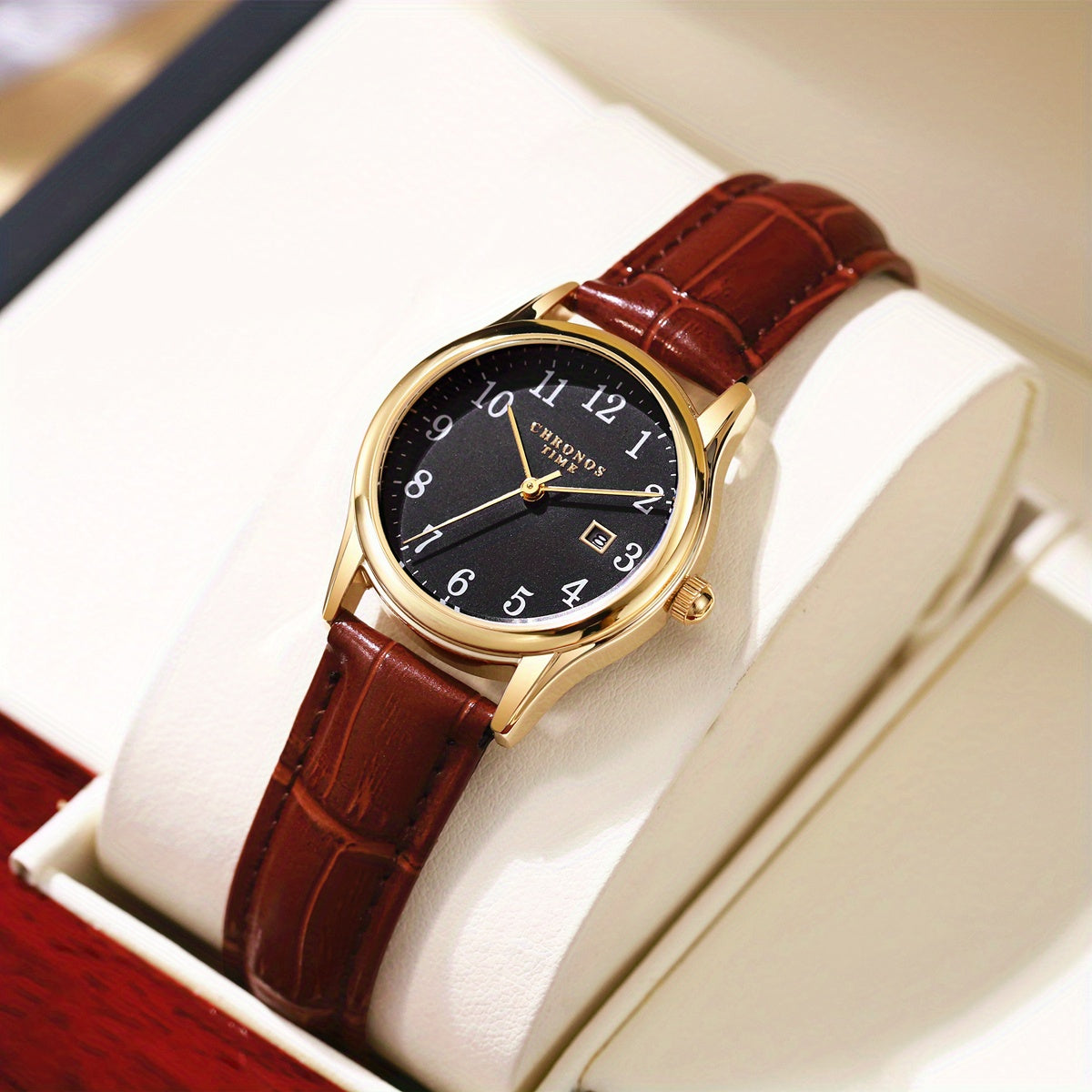 Elegant Women’s Watch – Quartz Wristwatch with Faux Leather Strap | Perfect Gift for Her