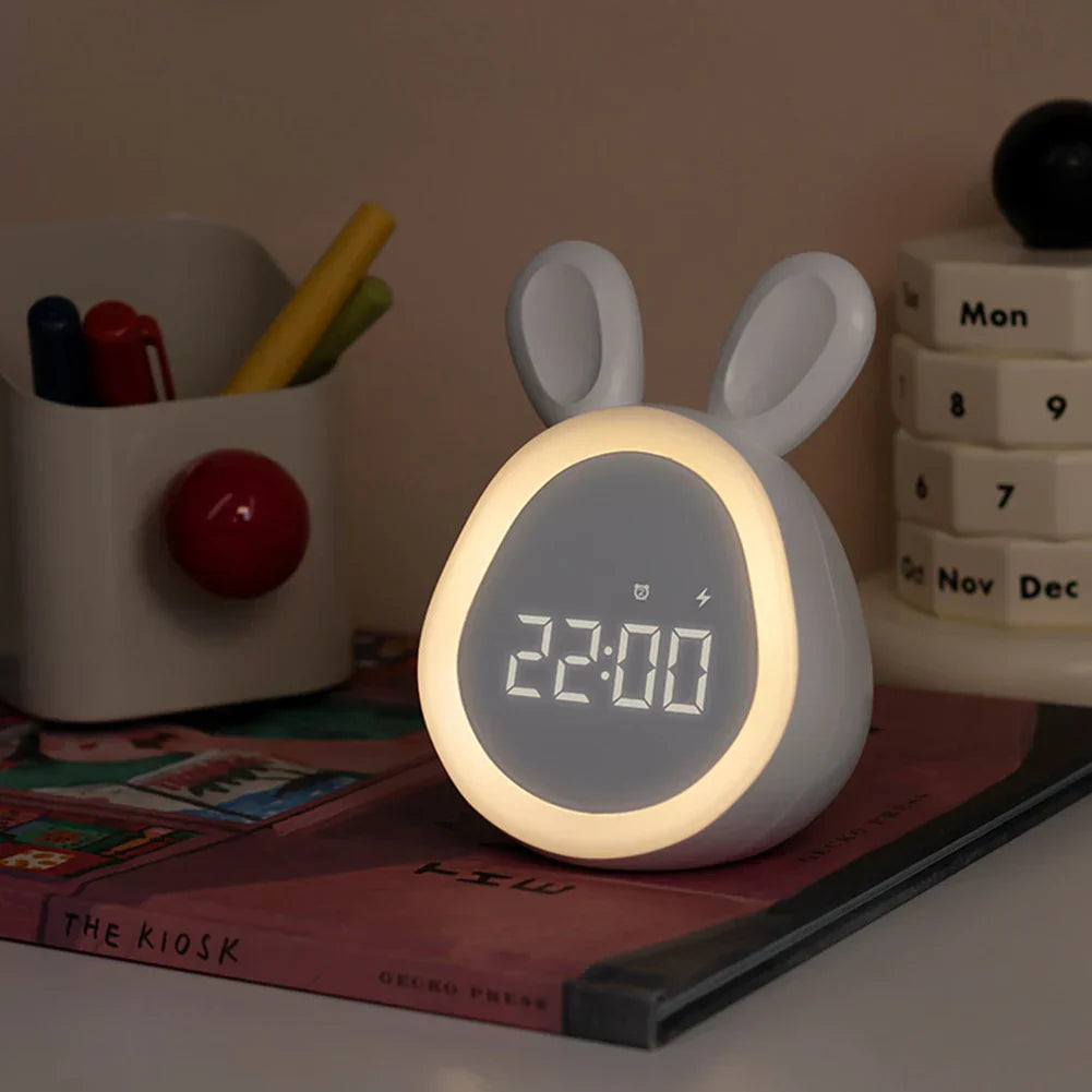 GlowBunny – Cute Kids Alarm Clock with Night Light & Adjustable Brightness