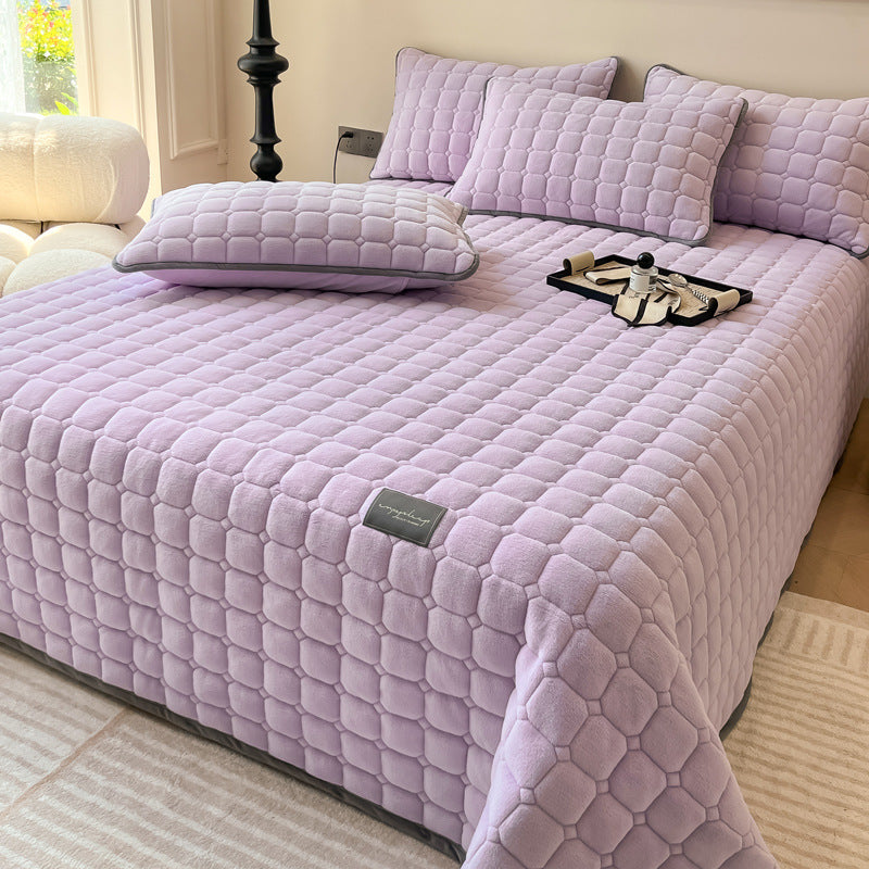 Modern Soft Throw Blanket with Square Texture – Stylish Fluffy Bed & Sofa Cover