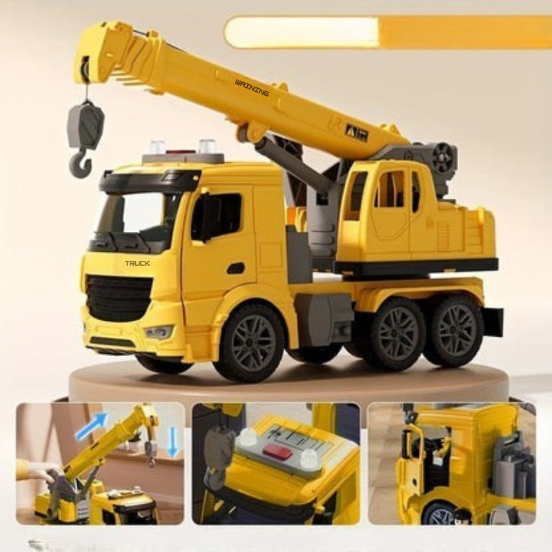LiftMaster Crane Truck Toy – Realistic Construction Vehicle with Sounds, Lights & Moving Boom Arm