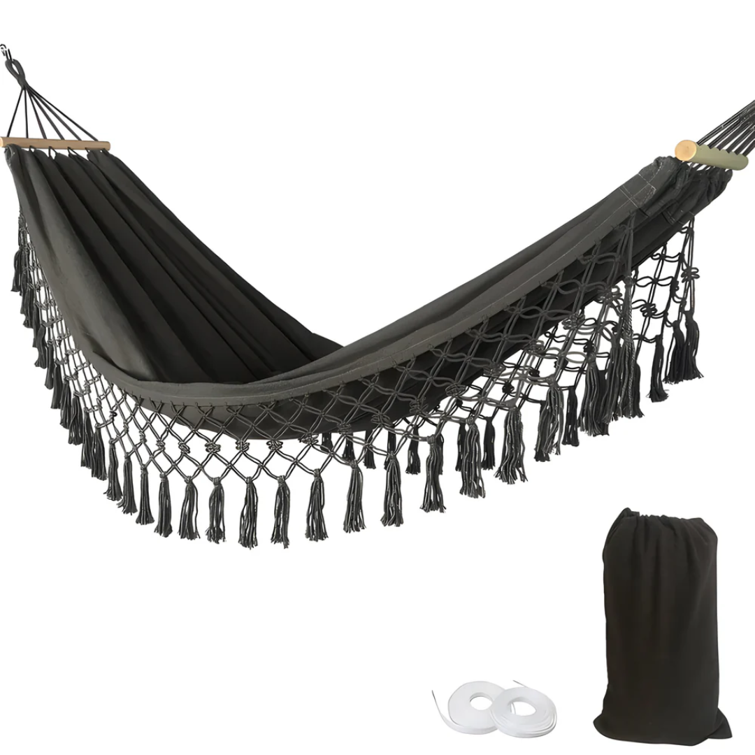 Velri Premium Hammock with Wooden Spreader Bars – Indoor & Outdoor Comfort