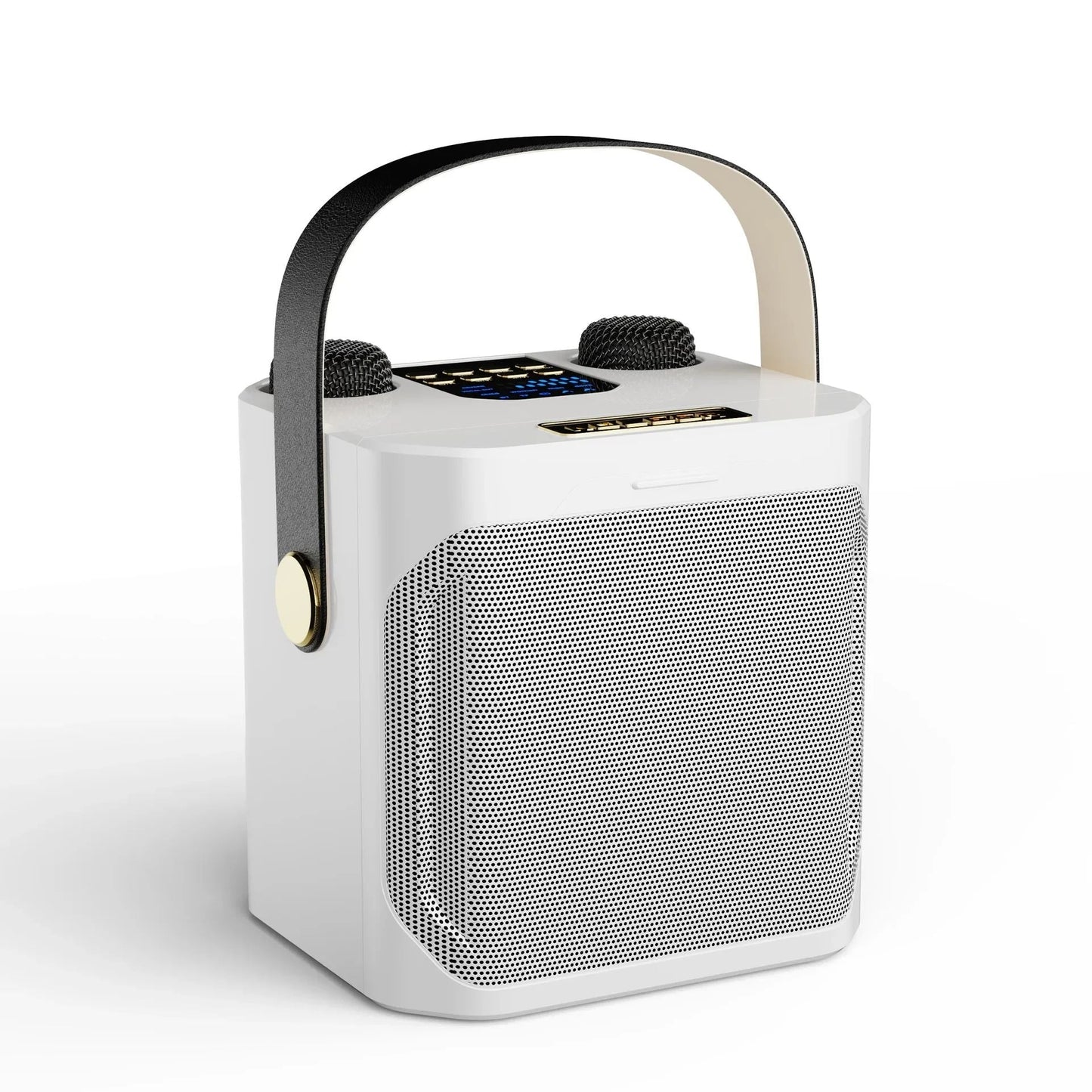Karaoke Bluetooth Speaker – 360° Surround Wireless Subwoofer with Dual Mics