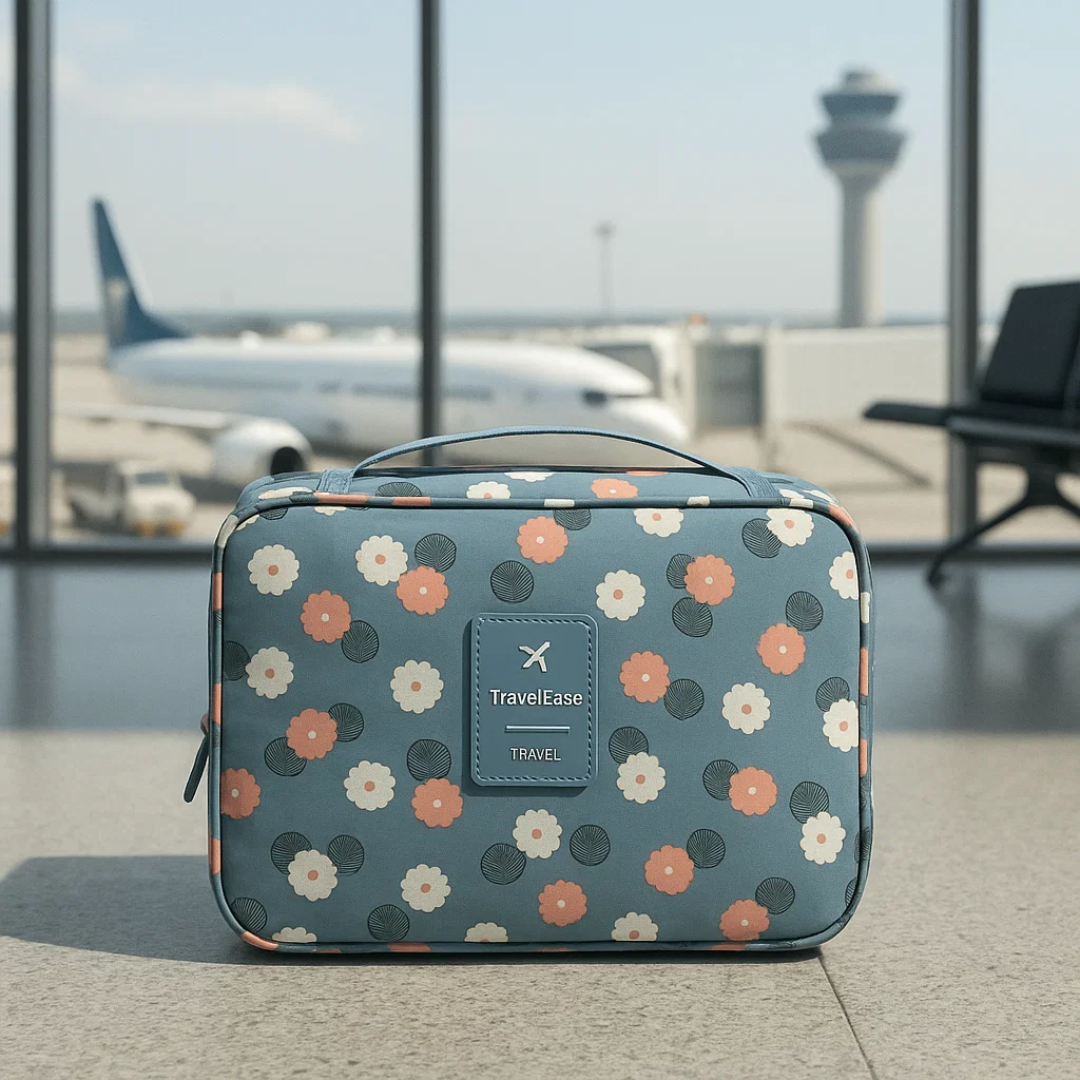 TravelEase –  Water-Resistant Travel Toiletry Bag with Hanging Hook