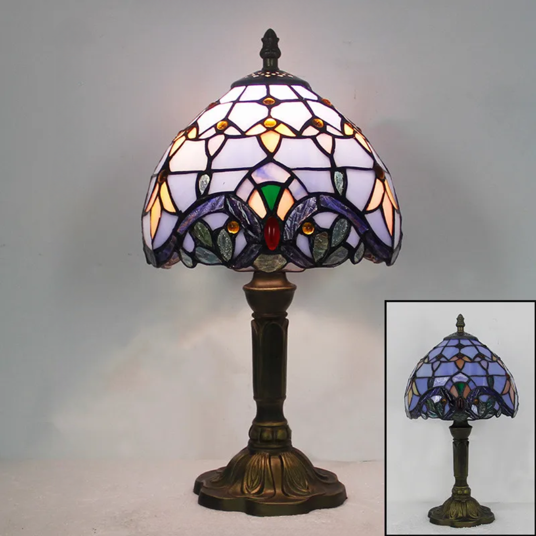 Plura – Rechargeable Tiffany Style LED Table Lamp for Bedroom & Living Room