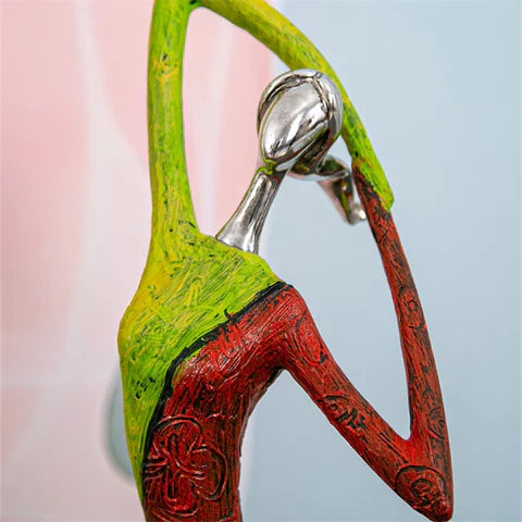 Modern Abstract Woman Sculptures – Handcrafted Colourful Resin Art for Home Decor