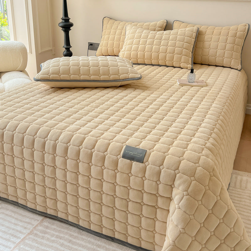 Modern Soft Throw Blanket with Square Texture – Stylish Fluffy Bed & Sofa Cover