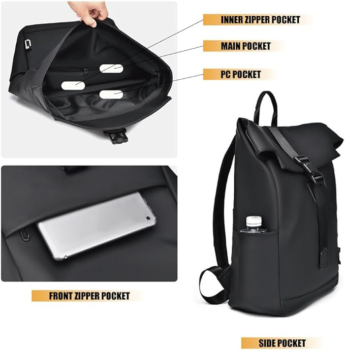 BergTrek Waterproof Ergonomic Backpack – Lightweight Travel Rucksack with USB Charging & Large Laptop Storage