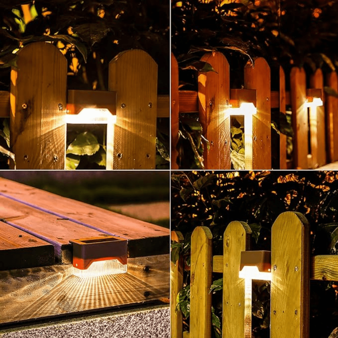 Self-Adhesive Solar Outdoor Lights – Waterproof Wall-Mounted LED Step Lamps for Gardens, Patios & Pathways
