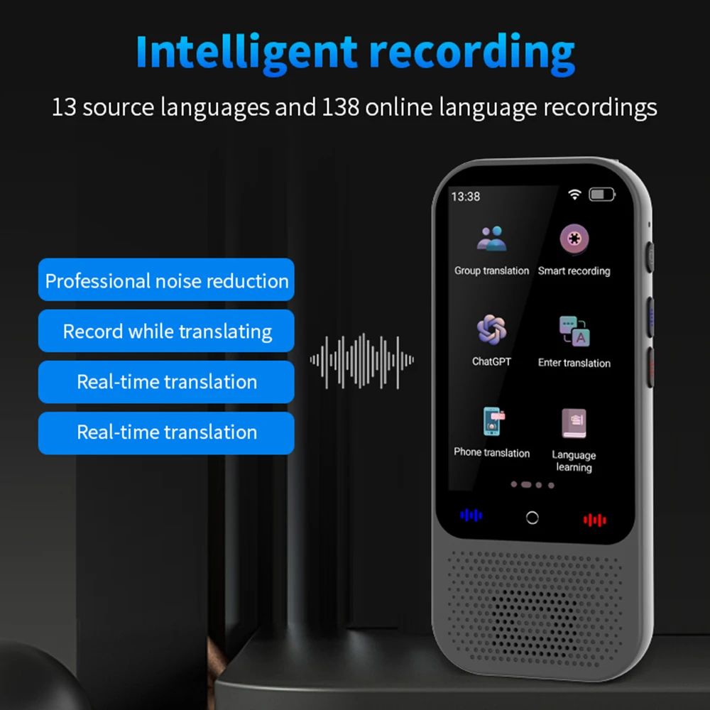 S80 Pro Portable Language Translator – 138 Language Voice Translation, 16 Offline Modes & ChatGPT Integration