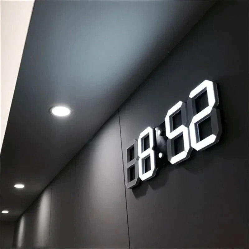 PixelTime Clock – Modern 3D LED Digital Wall Clock with Temperature, Date & Alarm