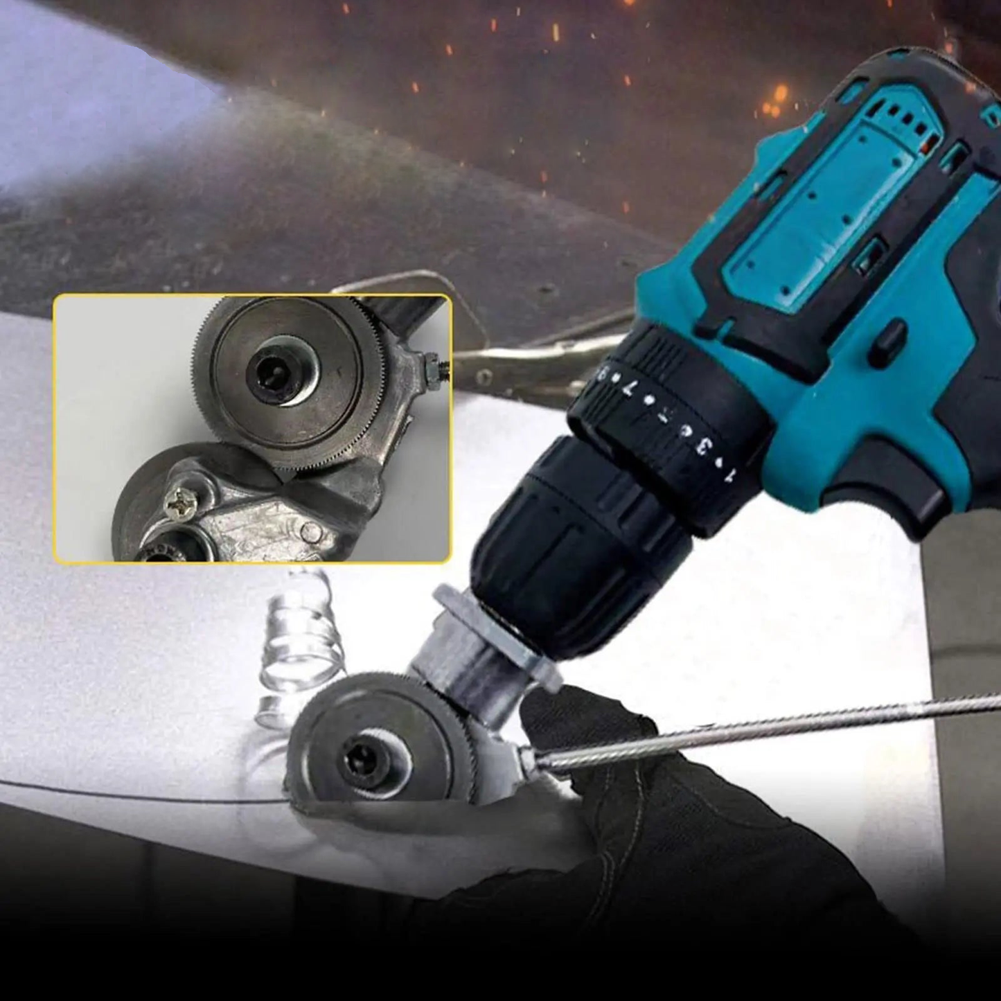 Electric Plate Cutter – Drill Attachment for Fast, Safe & Effortless Sheet Cutting
