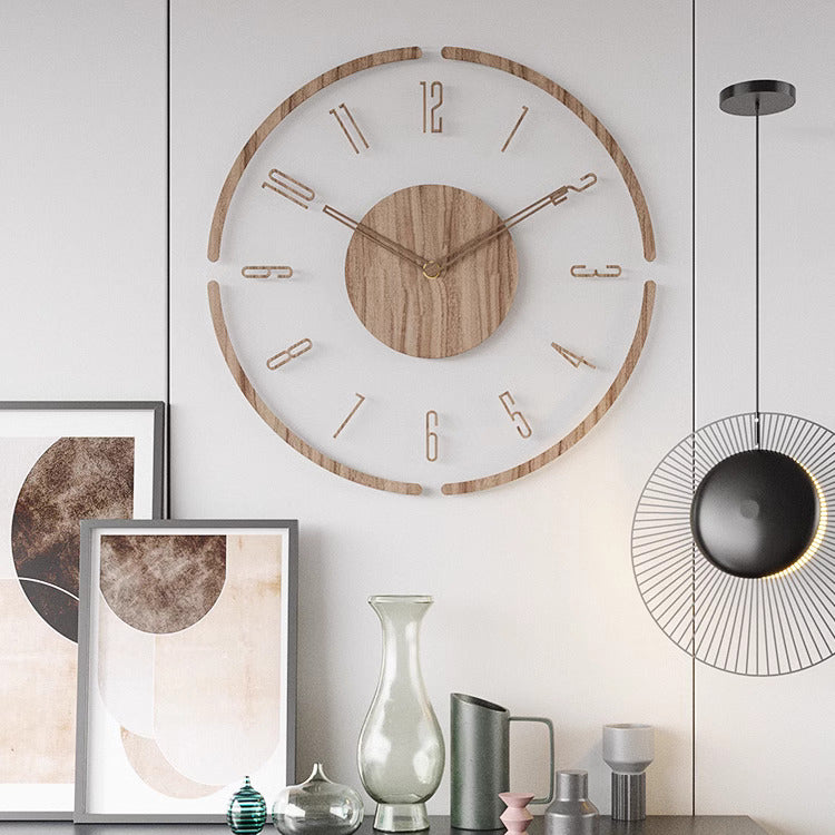 WoodCraft | Nordic Solid Wood Wall Clock – Minimalist Silent Timepiece