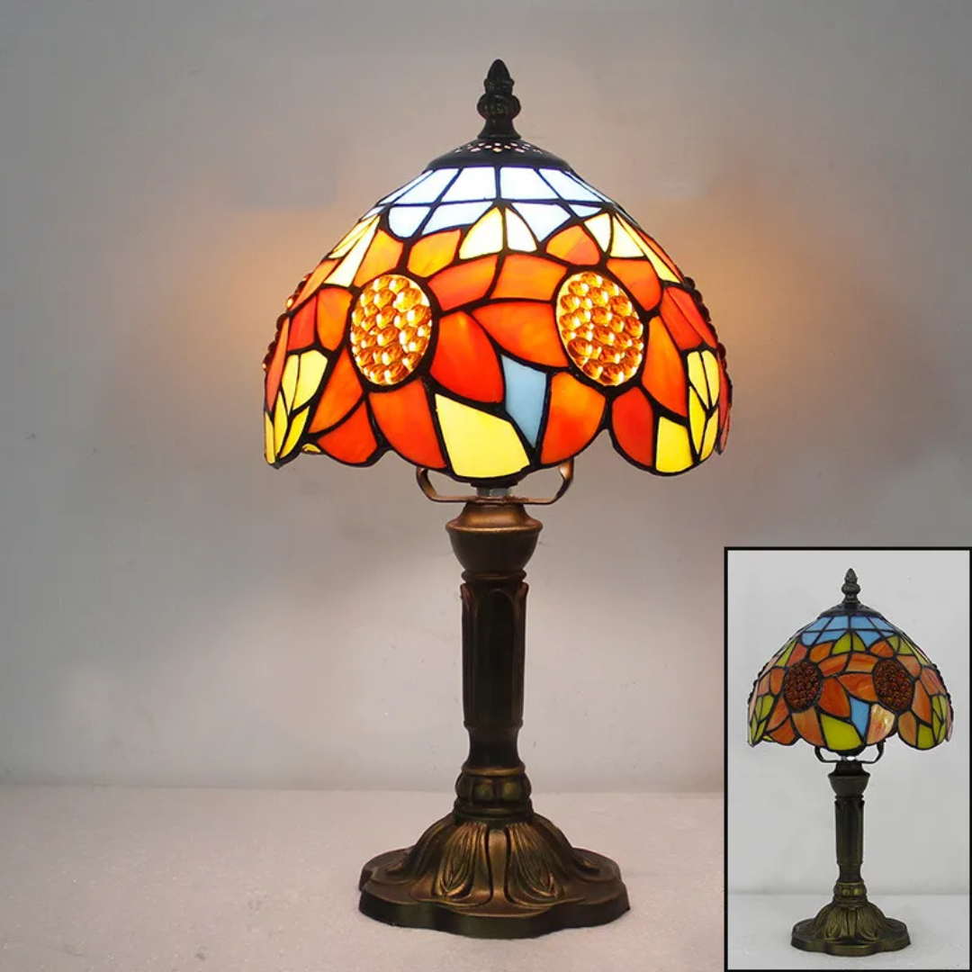 Plura – Rechargeable Tiffany Style LED Table Lamp for Bedroom & Living Room