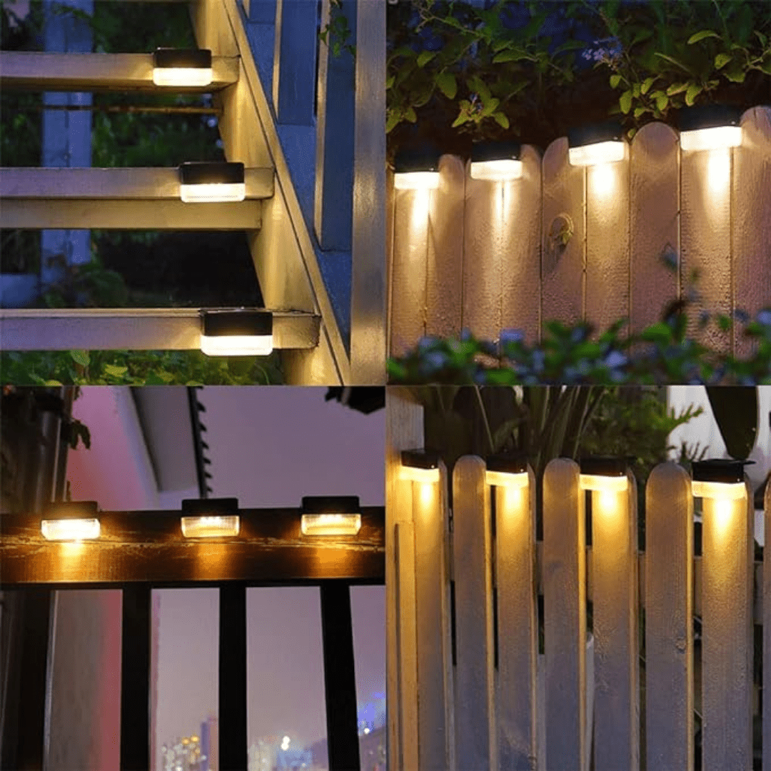 Self-Adhesive Solar Outdoor Lights – Waterproof Wall-Mounted LED Step Lamps for Gardens, Patios & Pathways