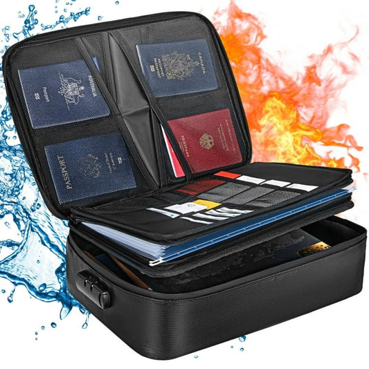 Waterproof Fireproof Document and Cash Safe Bag with Secure Lock
