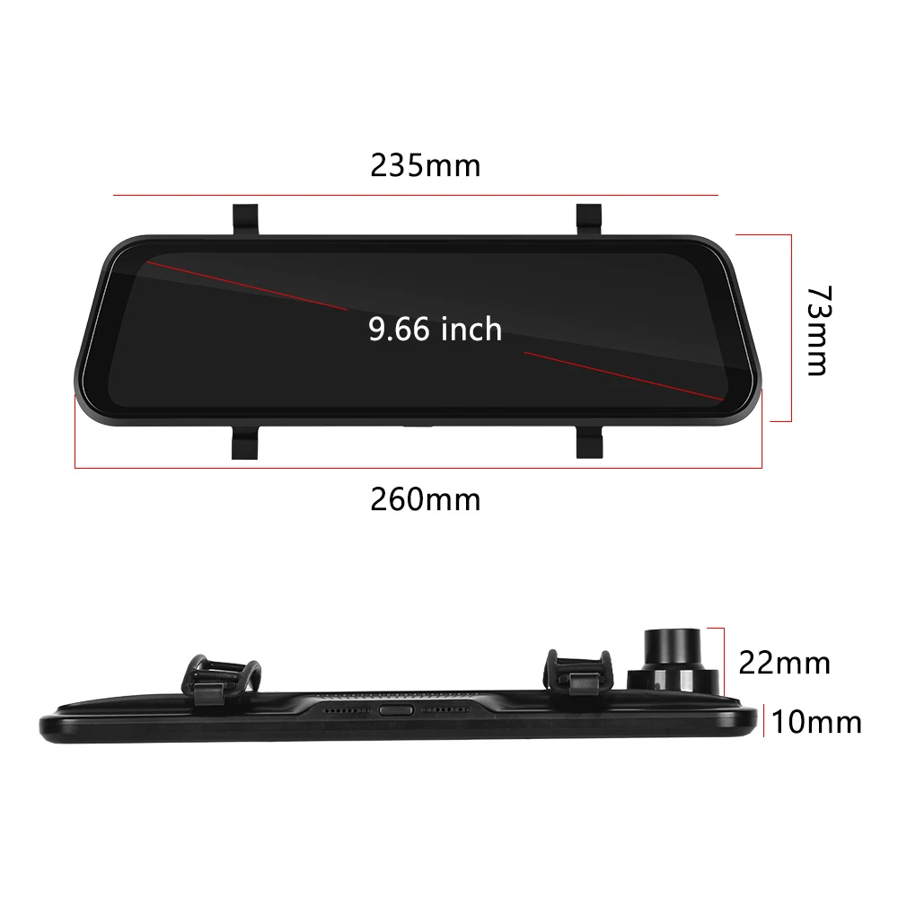 VisionMirror Pro – Ultra HD Mirror Dash Cam with Wireless CarPlay & Android Auto